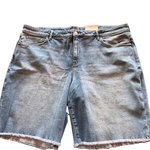 NYDJ Women's Quinta Boyfriend Shorts Frayed Hem 22 22W Lift Tuck‎ Stretch NWT